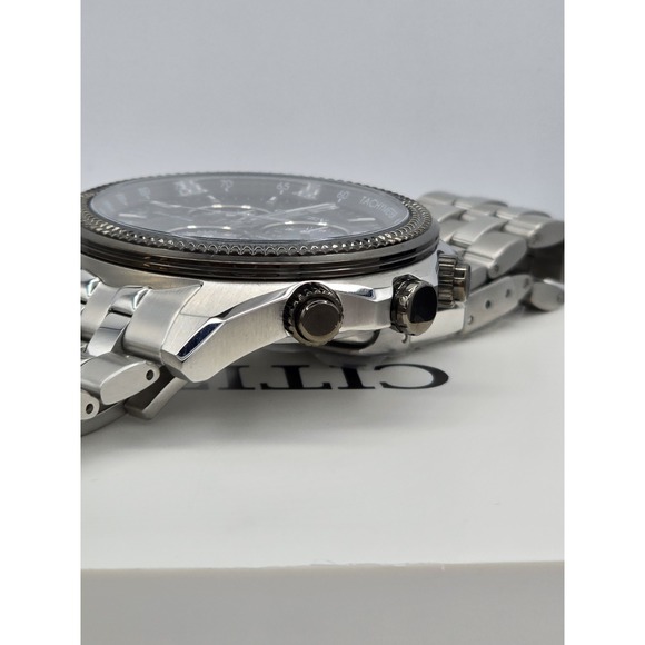 CITIZEN Collection Eco-Drive E820-R014803 Black Tachymeter Perpetual - NEEDS BAT - Picture 13 of 16